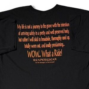 REAPERWEAR FUNNY GOTHIC GOTH EMO BLACK GRAPHIC TEE LARGE